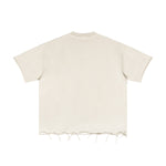 Camiseta lavada y desgastada de peso pesado de 9.3 oz