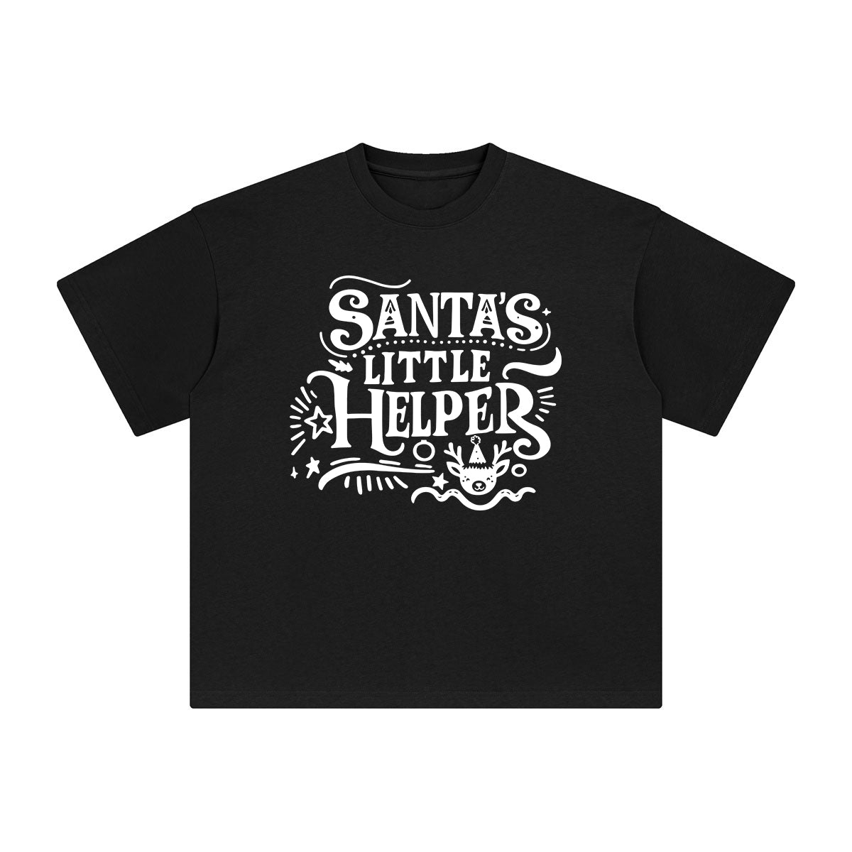 Santas Lettle Helper Graphic Tee-INNBLAC Fashion Apparel