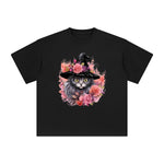 Cat & Flowers Graphic Tee-INNBLAC Fashion Apparel