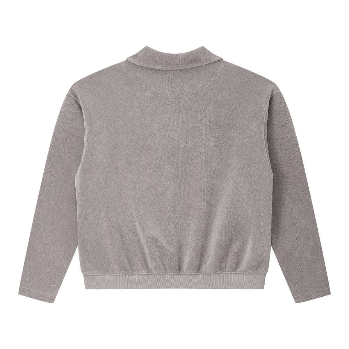 Retro Terry Cloth Polo Collar Sweatshirt