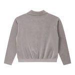 Retro Terry Cloth Polo Collar Sweatshirt