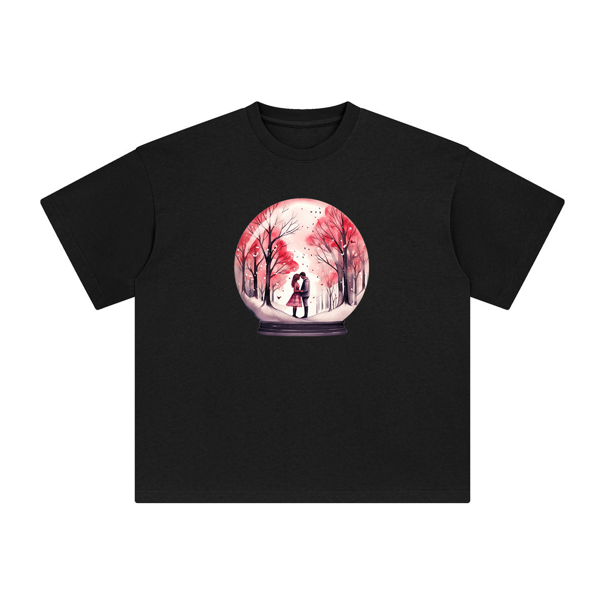 Valentine Lovers Globe Graphic Tee-INNBLAC Fashion Apparel