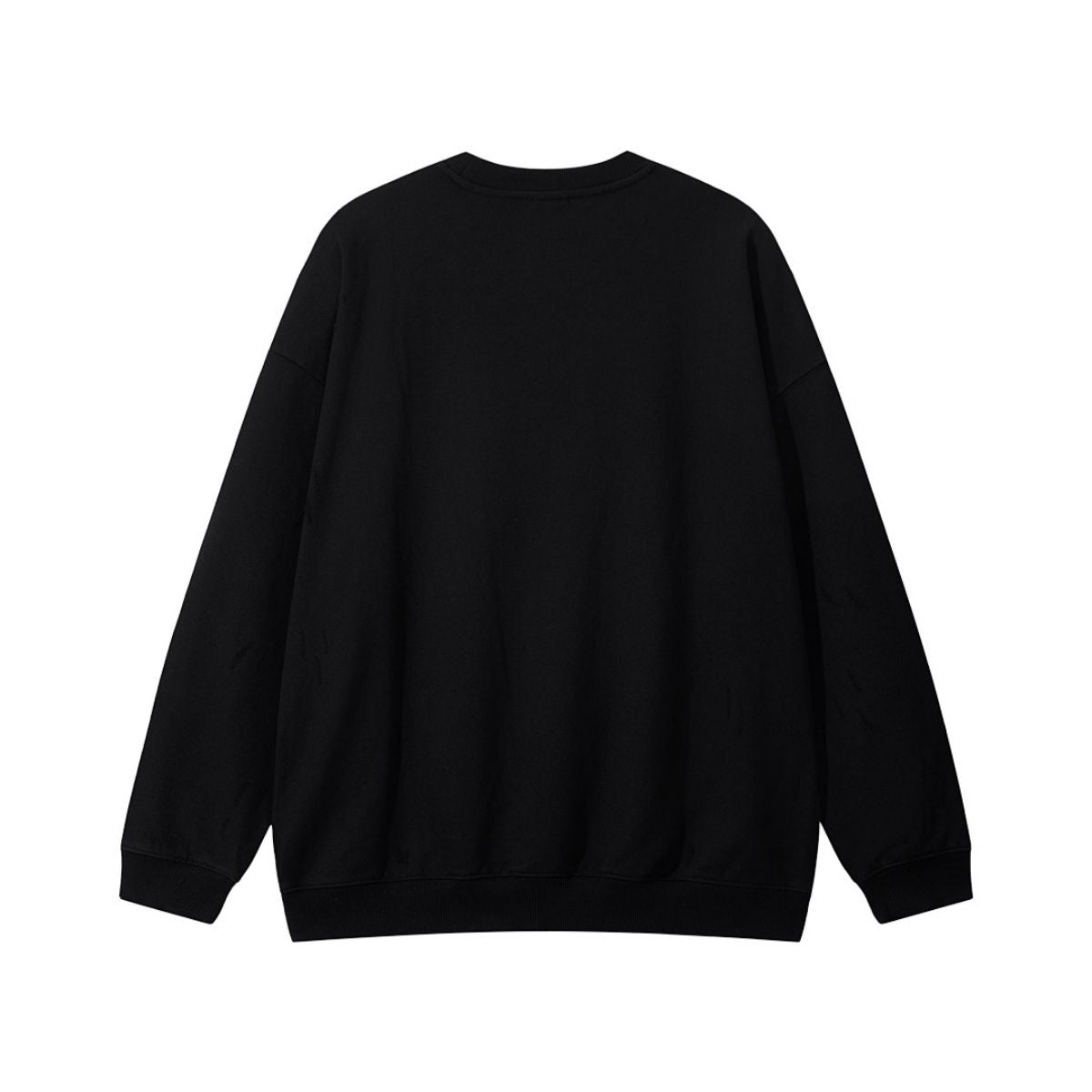 Heavyweight Solid Distressed Crew Neck Sweatshirt