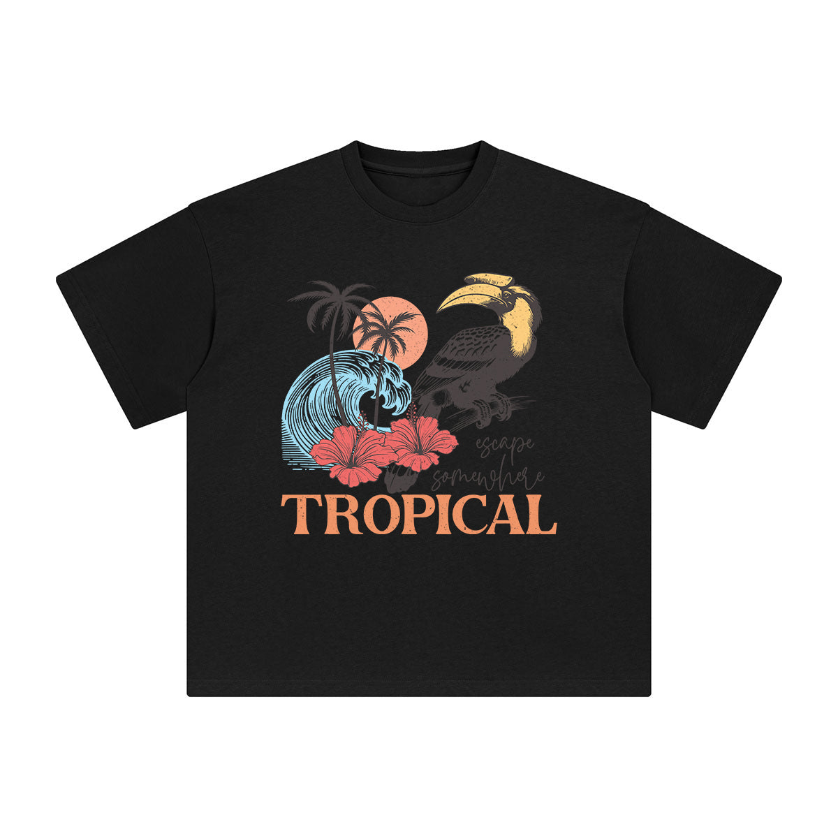 Vintage Tropical Graphic Tee-INNBLAC Fashion Apparel