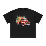 Vintage Christmas Truck Graphic Tee-INNBLAC Fashion Apparel