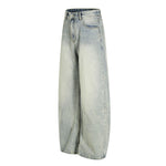 Men's Heavy-Washed Distressed Loose Straight-Leg Denim Pants