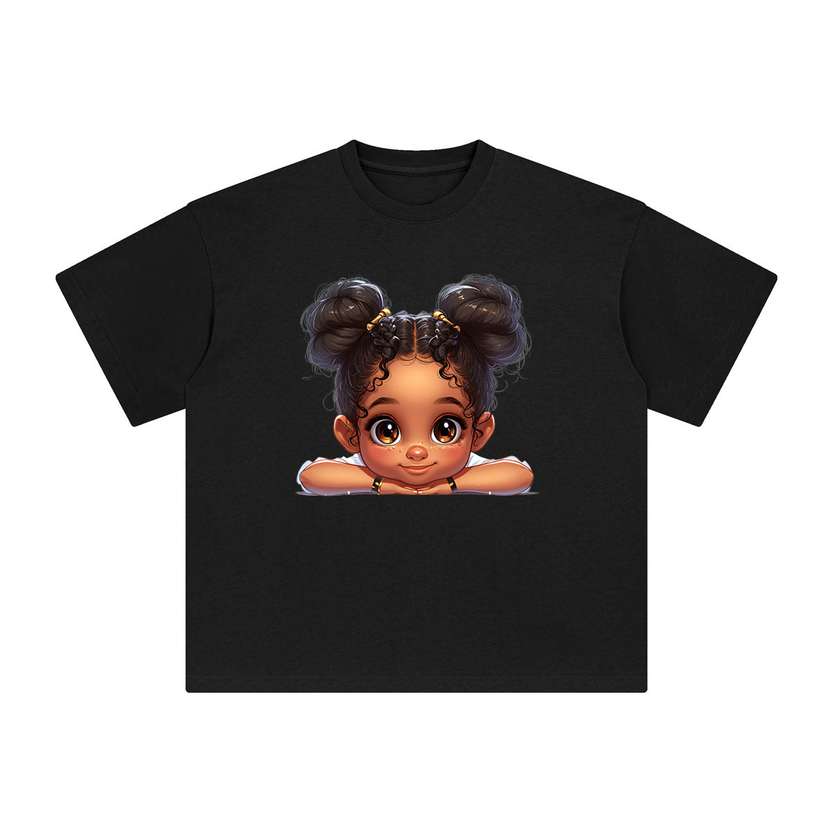 Peeking Boo Girl Graphic Tee-INNBLAC Fashion Apparel