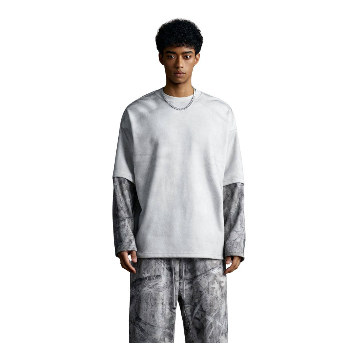 Branch Camo Sleeve Spray-Dyed Fleece Sweatshirt