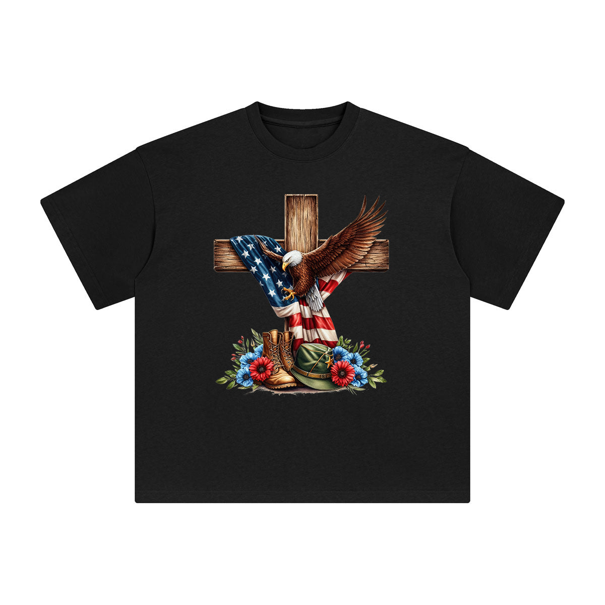 Memorial Day Cross Graphic Tee-INNBLAC Fashion Apparel