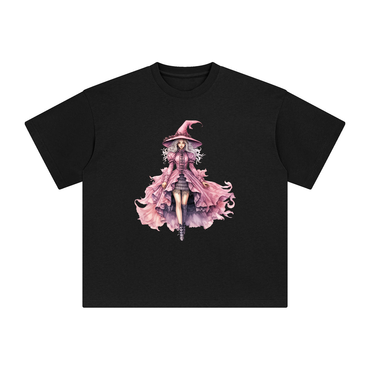 Pink Witch Graphic Tee-INNBLAC Fashion Apparel