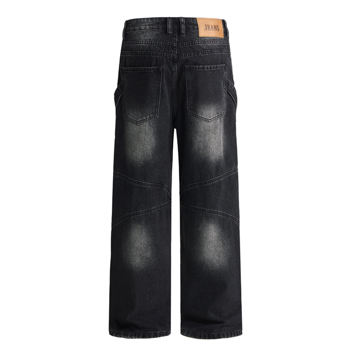 Artistic Patchwork Vintage Black Wide Leg Jeans