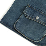 Relaxed Cropped Denim Tactical Vest