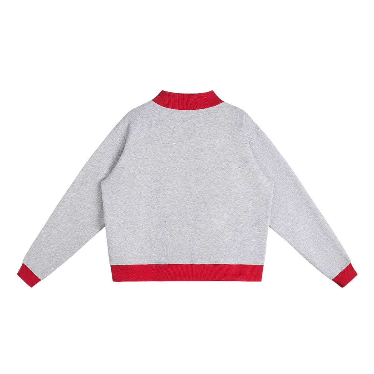 Mock Neck Sweatshirt With Contrast‑Color Stitching