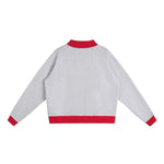 Mock Neck Sweatshirt With Contrast‑Color Stitching