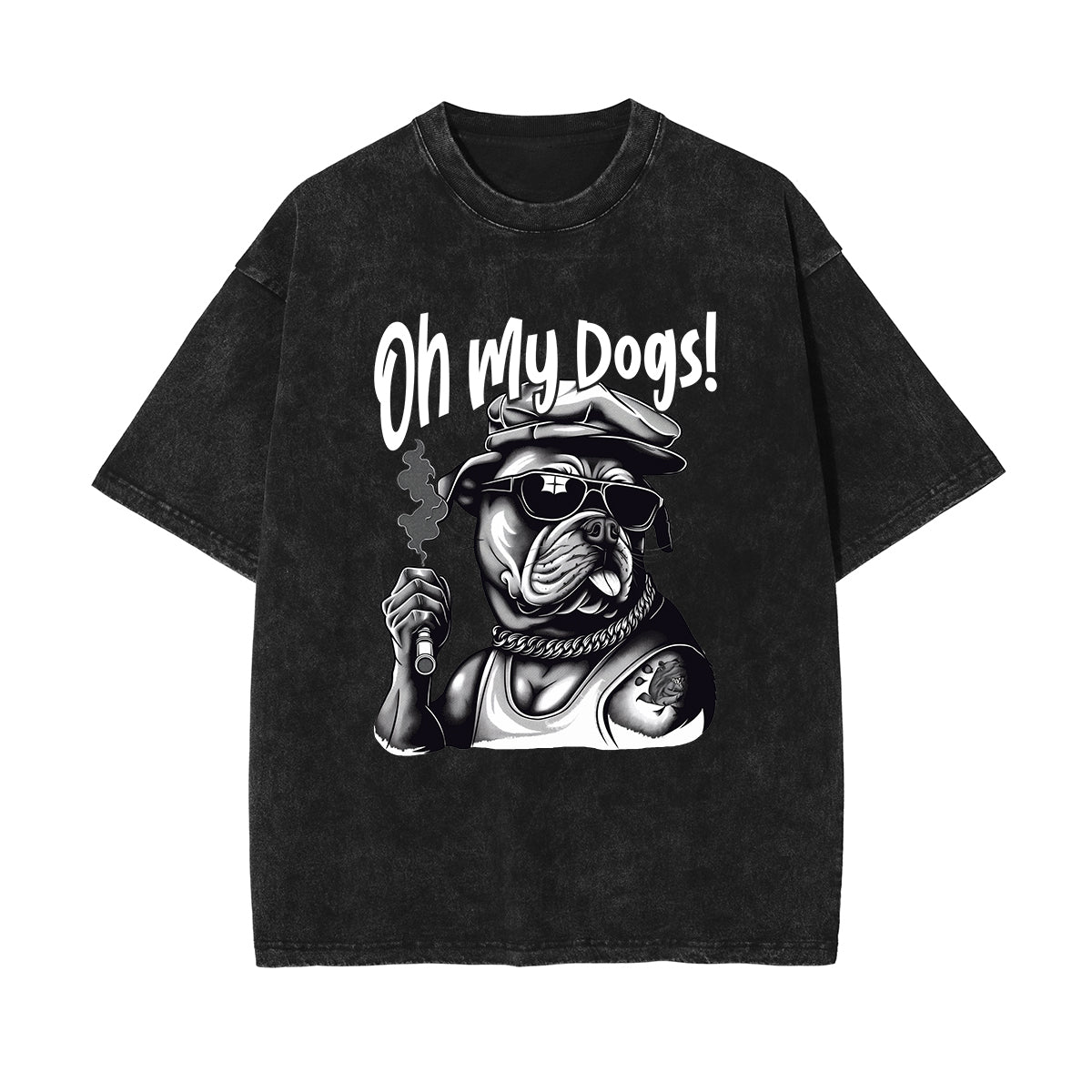 Boss Dog Stone Wash Graphic Tee-INNBLAC Fashion Apparel
