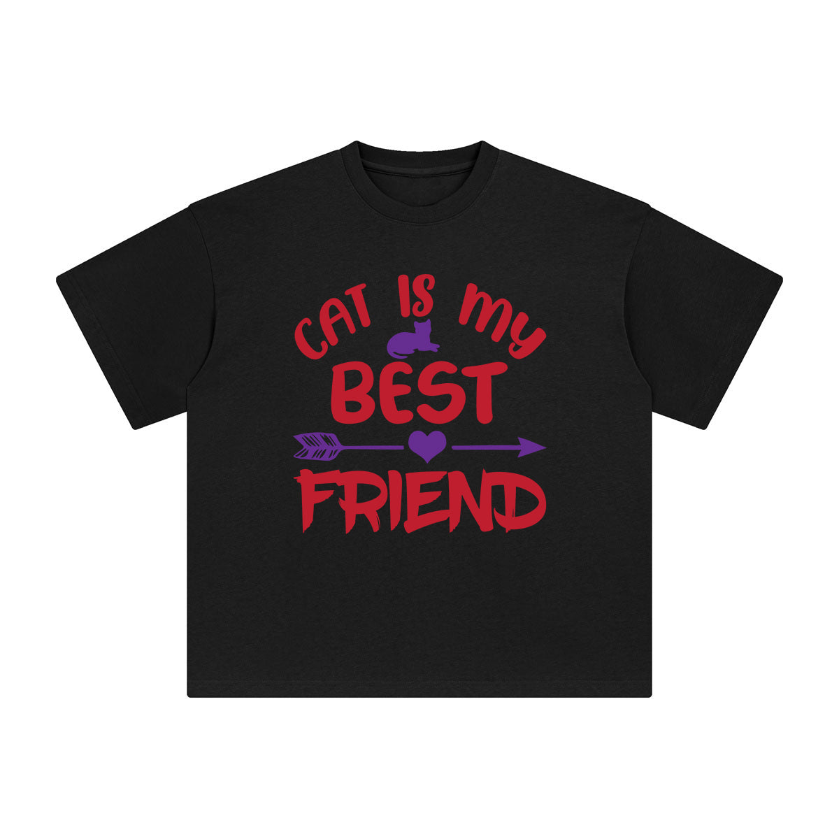 Cat Is My Best Friend Graphic Tee-INNBLAC Fashion Apparel