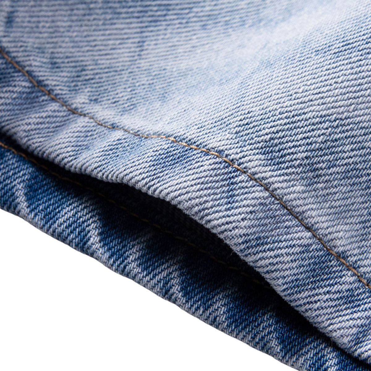 Faded Check Vintage Washed Denim Shorts