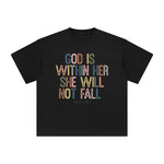 God Is Within Here She Will Not Fall Graphic Tee-INNBLAC Fashion Apparel