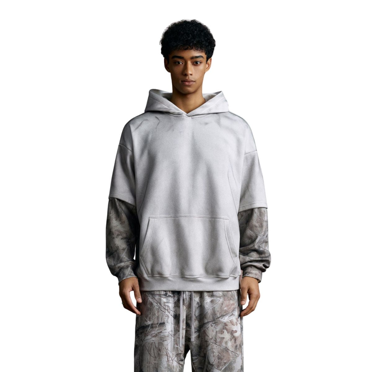 Branch Camo Sleeve Spray-Dyed Fleece Hoodie