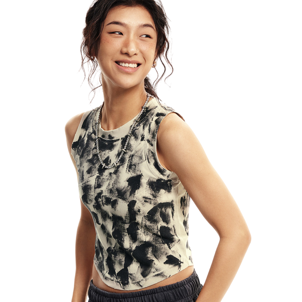 Washed Distressed Crop Tank-INNBLAC Fashion Apparel