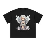 Silver Christmas Angel Graphic Tee-INNBLAC Fashion Apparel
