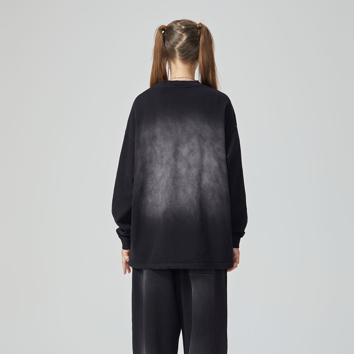 Stone-Washed Faded Cotton Sweatshirt 10.8oz