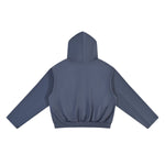 Boxy Streetwear Straight‑Sleeve French Terry Hoodie