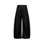 Vintage Curved Wide Leg Draped Trousers