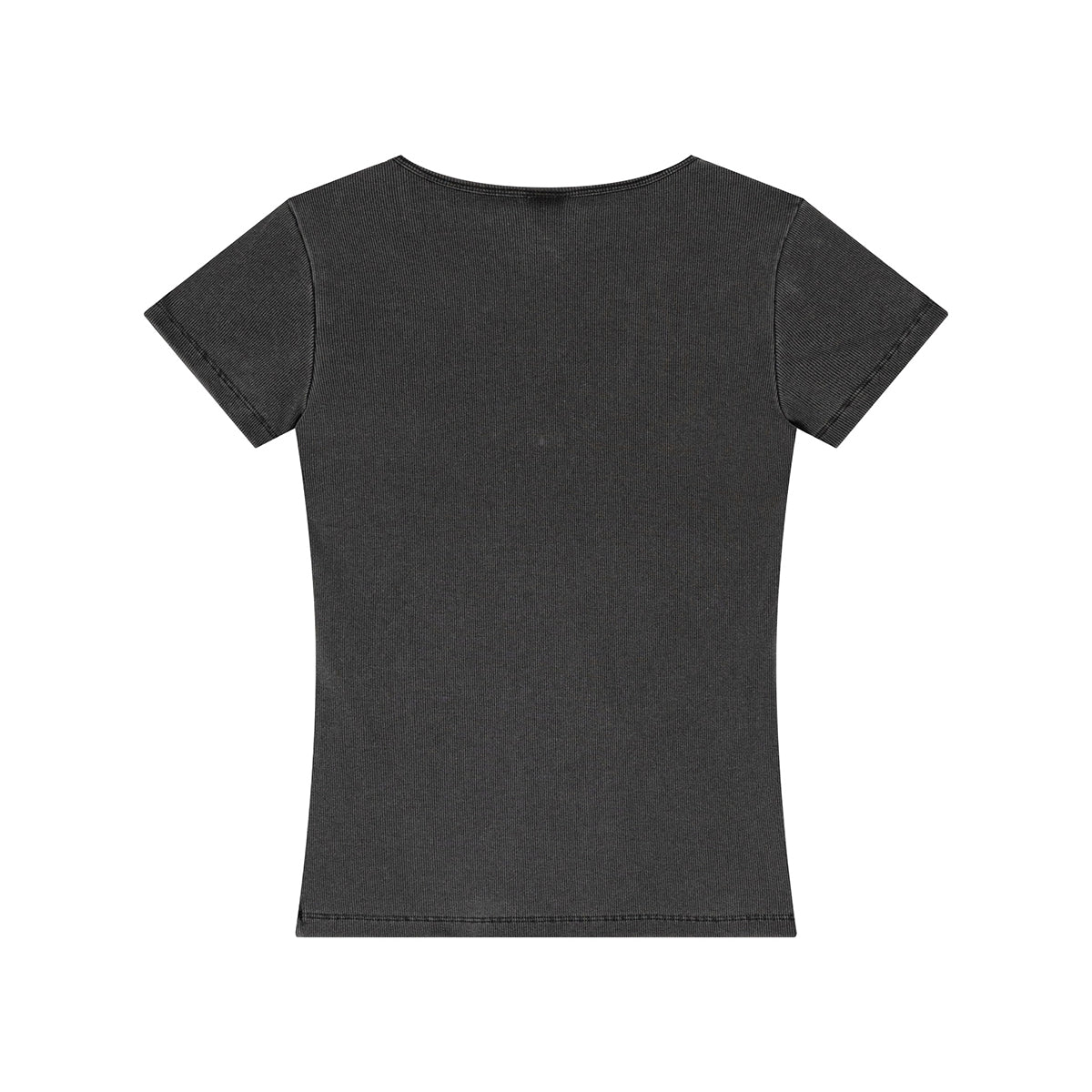 Fitted Rib-Knit V Neck T-Shirt 8.2oz