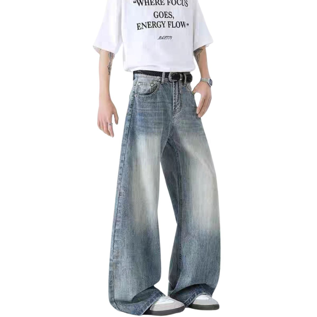 Vintage Slub Denim Barrel Leg Jeans