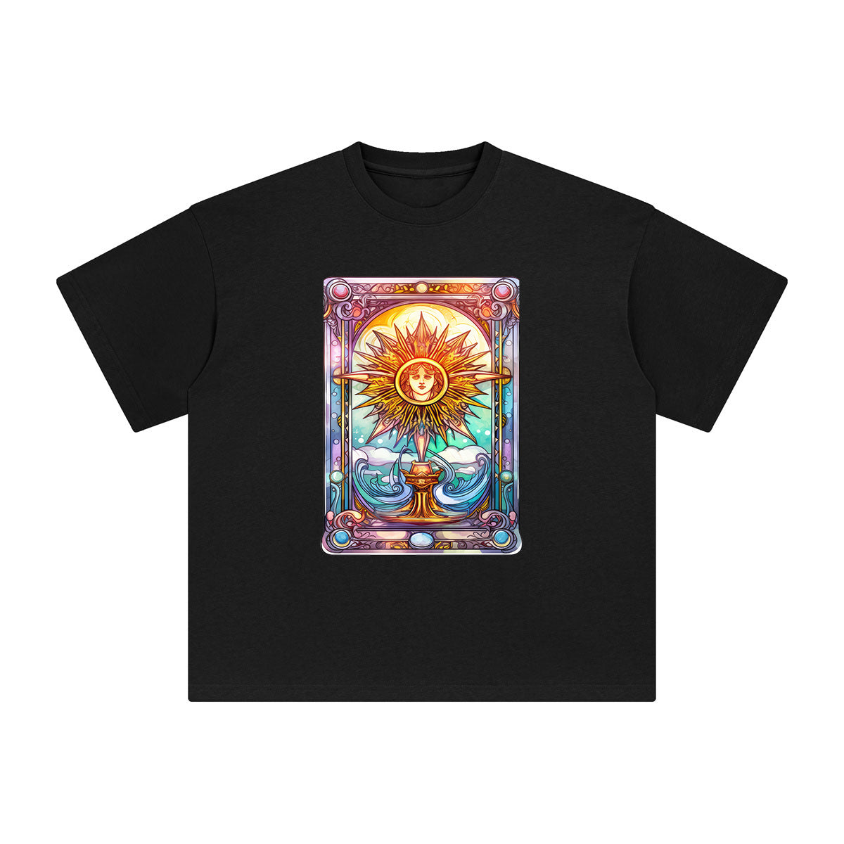 Magic Sun Card Graphic Tee-INNBLAC Fashion Apparel