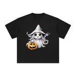 Ghost Witch & Pumpkin Graphic Tee-INNBLAC Fashion Apparel
