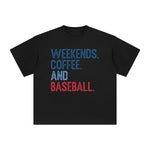 Weekends Coffee And Baseball Graphic Tee-INNBLAC Fashion Apparel