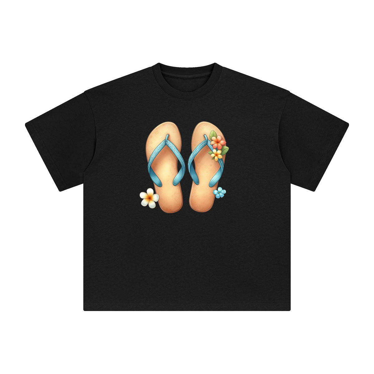 Summer Vacation Slippers Graphic Tee-INNBLAC Fashion Apparel