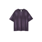 Camiseta destructiva de peso pesado con borde crudo de 10 oz