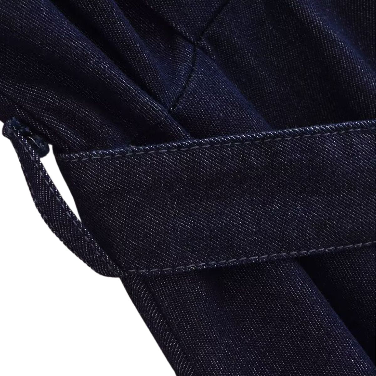 Falda vaquera con bordado de perlas y lavado vintage