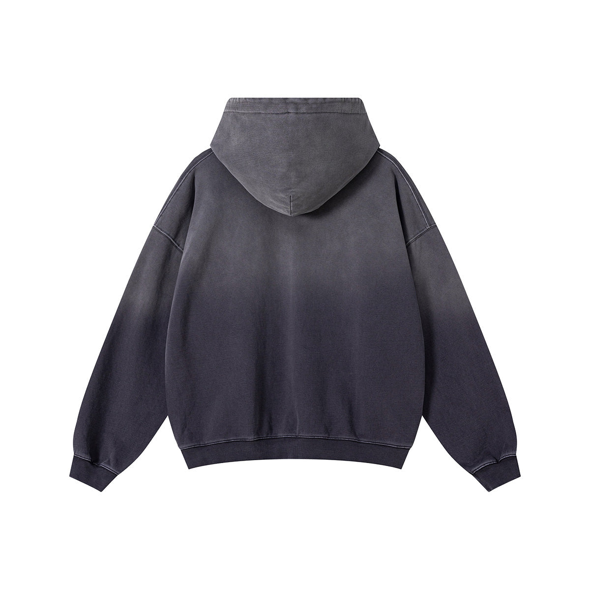 Relaxed Overdyed Ombre Faded Cotton Hoodie