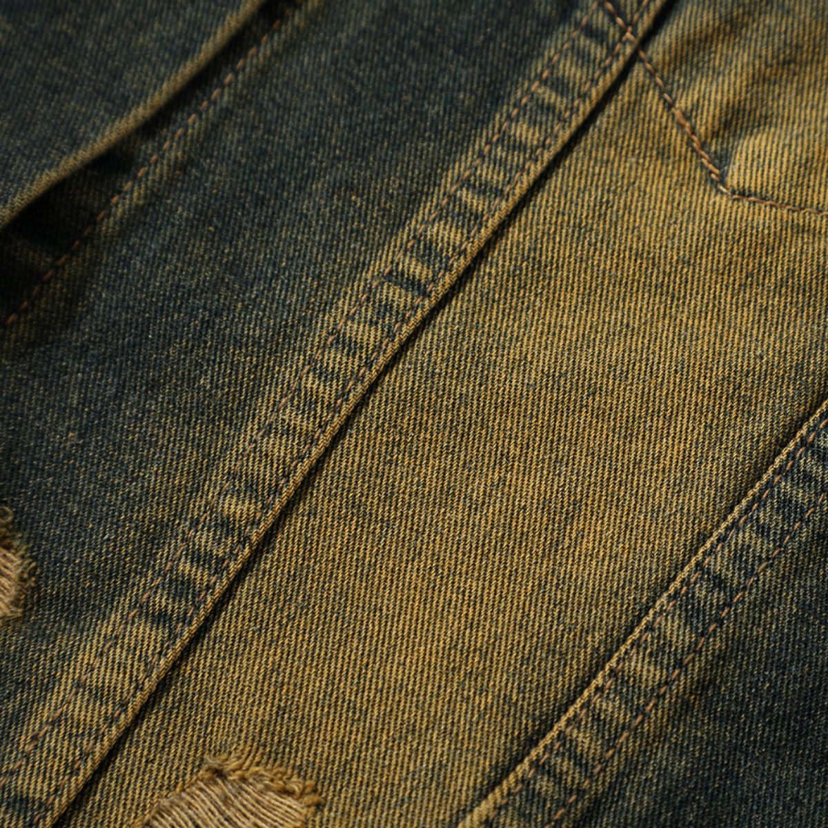 Raw Hem Distressed Denim Cropped Vest