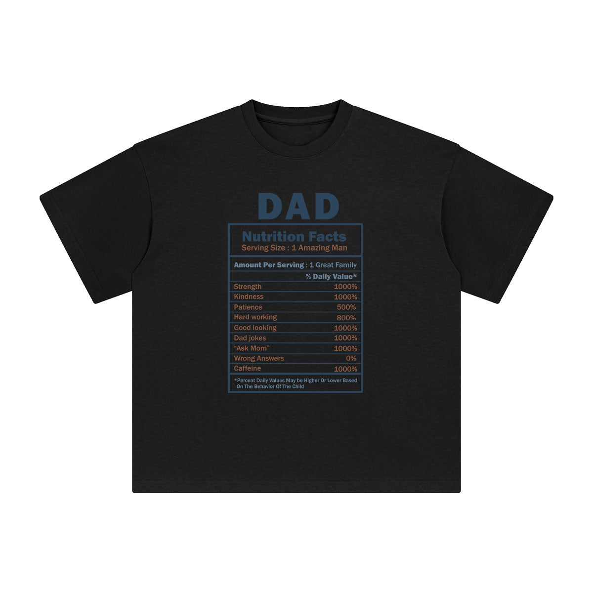 Dad Nutrition Facts Graphic Tee-INNBLAC Fashion Apparel
