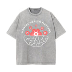 Mental Health Matters & Flowers Graphic Tee-INNBLAC Fashion Apparel