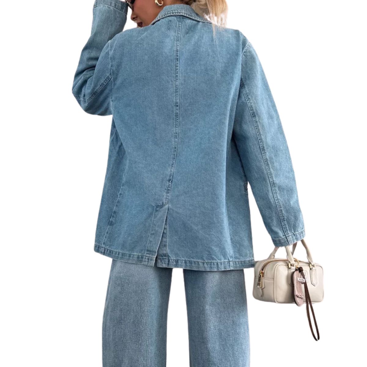 Women's Oversized Denim Blazer Jacket