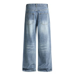 Comfort Fit Light Blue Wide Leg Everyday Jeans