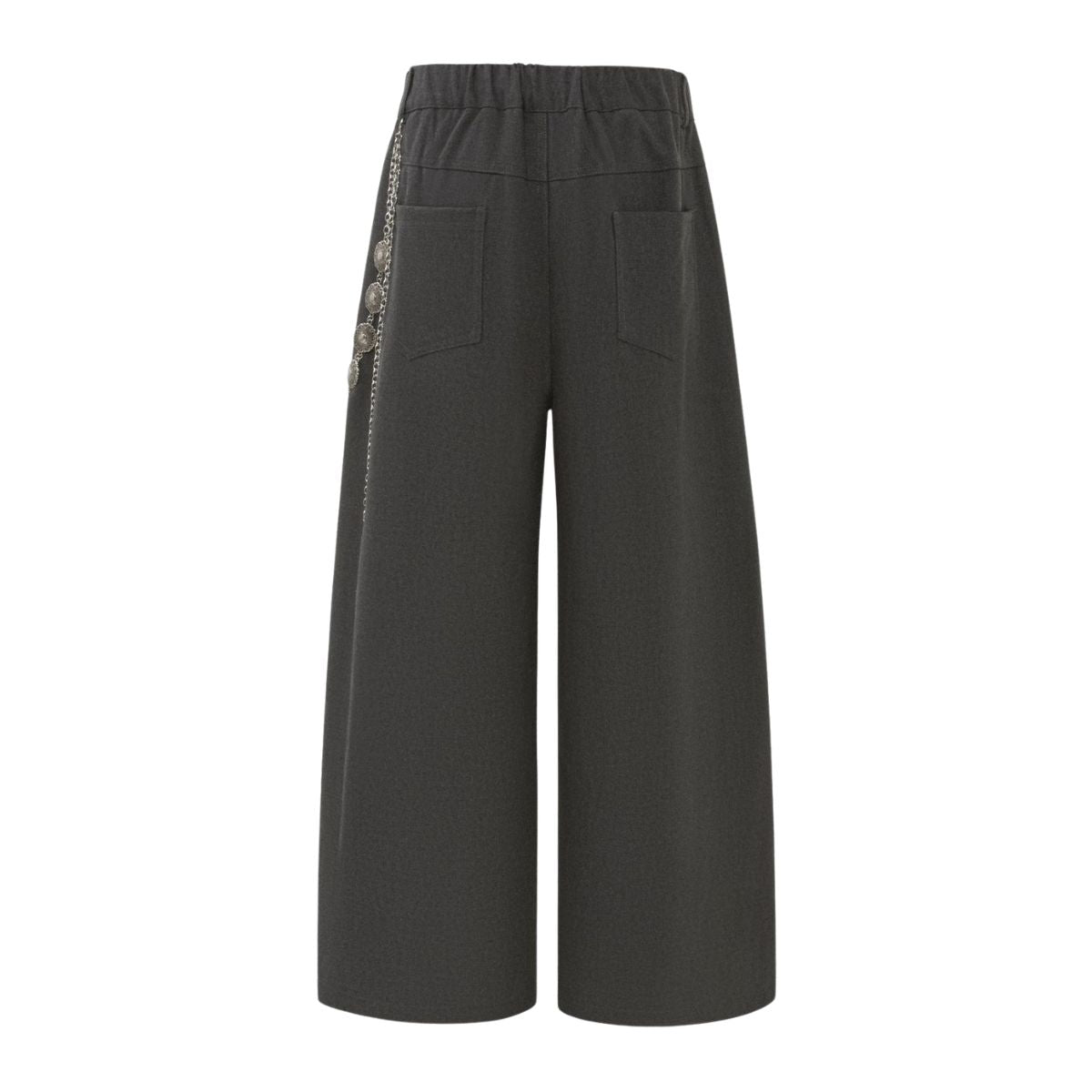 Basic Striped Metal Hook Relaxed Ins Trousers
