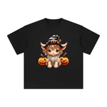 Halloween Highland Cow Graphic Tee-INNBLAC Fashion Apparel