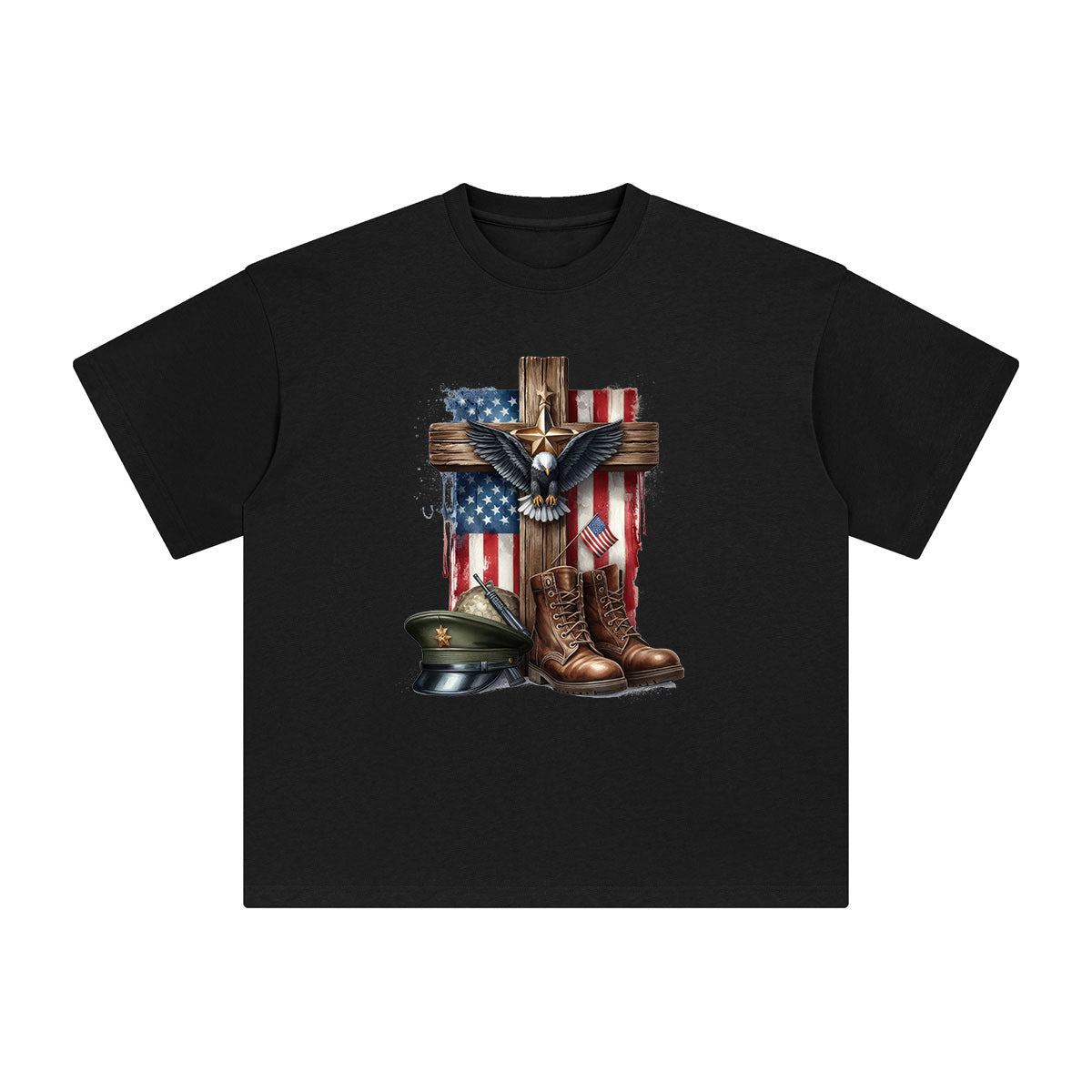 Memorial Day Cross Graphic Tee-INNBLAC Fashion Apparel