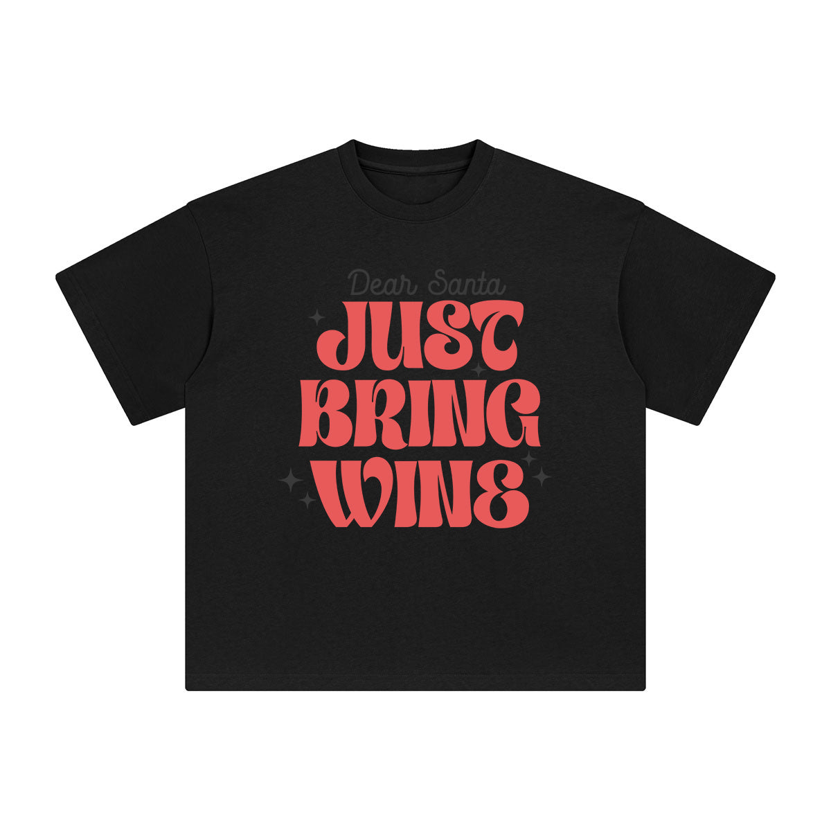 Dear Santa Just Bring Wing Graphic Tee-INNBLAC Fashion Apparel