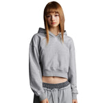 Solid Kangaroo Pocket Crop Hoodie