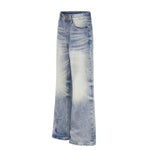 Vintage Washed Whiskered Flared Jeans