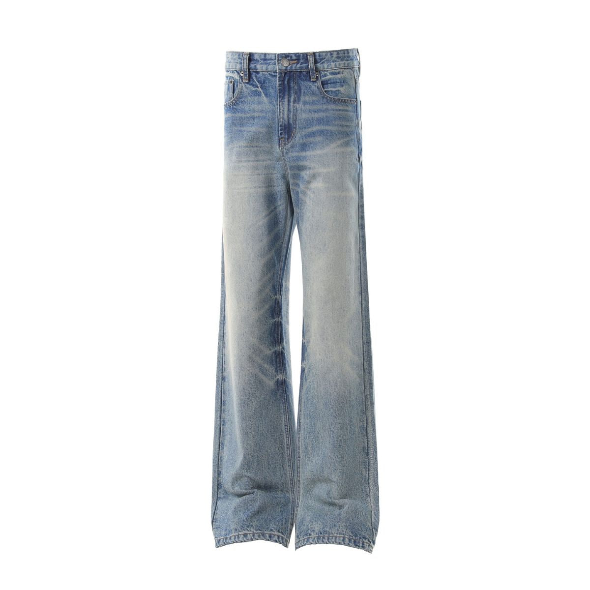 Vintage Washed Whiskered Slim Flare Jeans