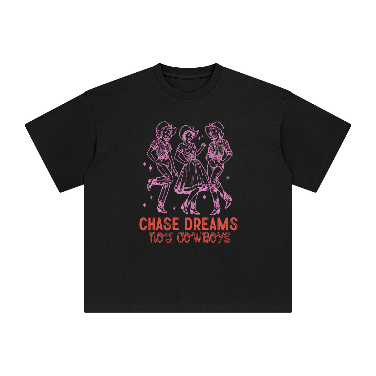 Chase Dreams Not Cowboys Graphic Tee-INNBLAC Fashion Apparel